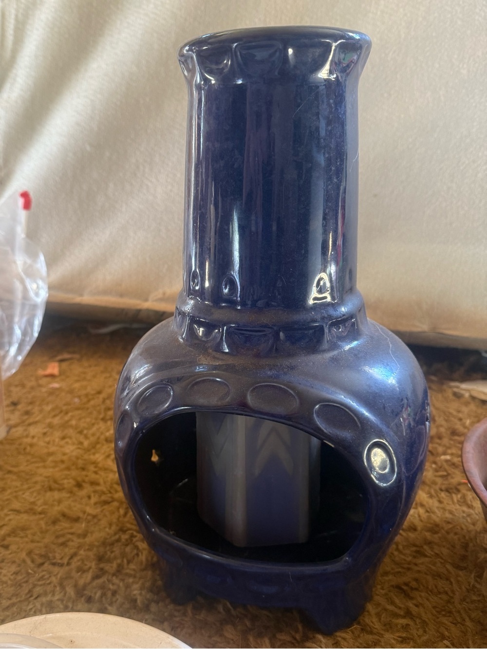 Deep Blue Ceramic Decorative Oil Warmer